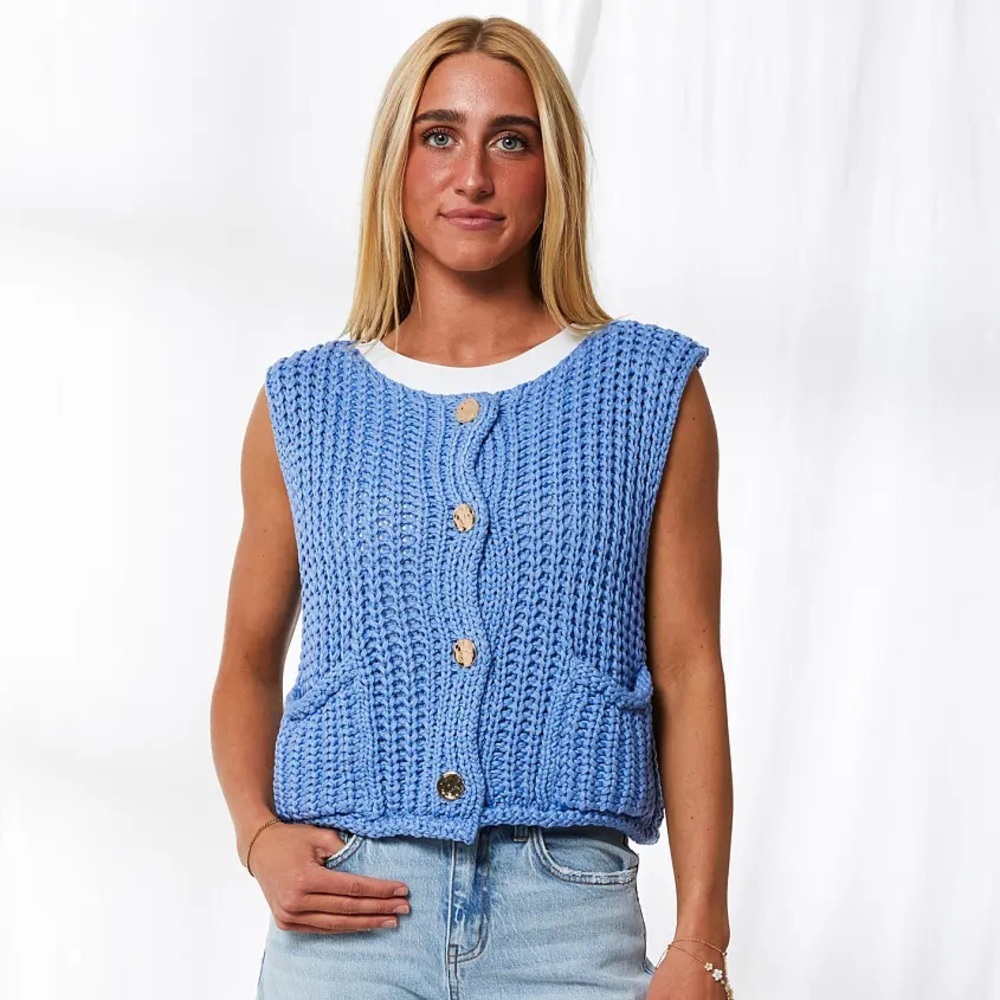 33 coastal chunky knit sweater vest - Picture 3 of 5
